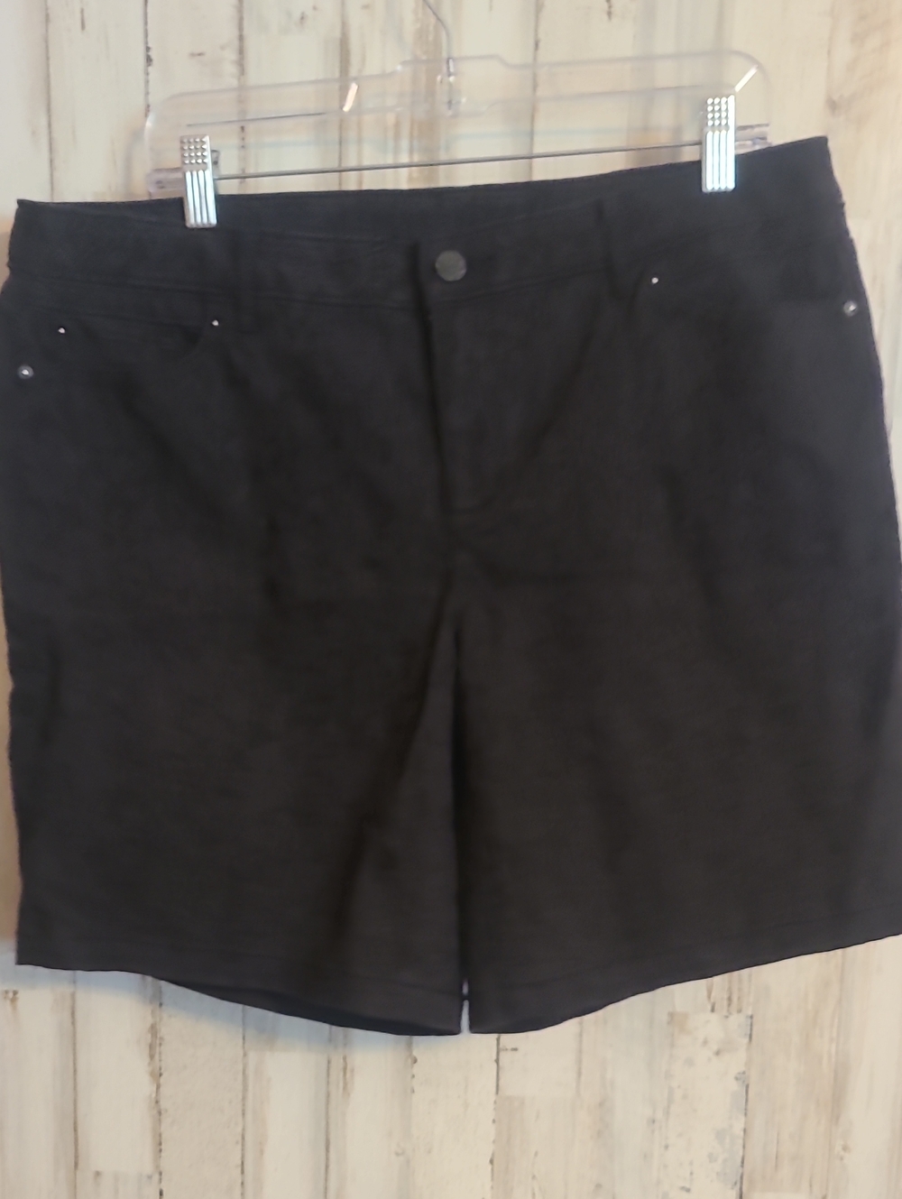 Women’s Classic Textured  Black Casual Shorts